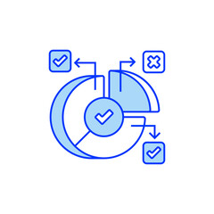 Poster - Pie Chart Line Icon. linear style sign for mobile concept and web design. Outline vector icon.