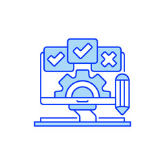 Poster - Survey Settings Line Icon. linear style sign for mobile concept and web design. Outline vector icon.