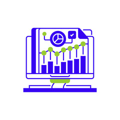 Poster - Graph Report Line Icon. linear style sign for mobile concept and web design. Outline vector icon.