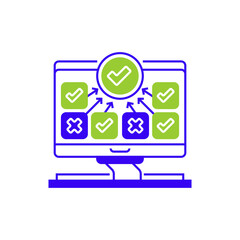 Poster - Survey Completion Line Icon. linear style sign for mobile concept and web design. Outline vector icon.