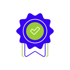 Poster - Completion Badge Line Icon. linear style sign for mobile concept and web design. Outline vector icon.