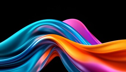 Fototapete - 3D technology abstract art dynamic fluid kv background creative design