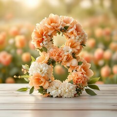 Aufkleber - There is a beautiful bouquet of flowers arranged in the shape of an 8.