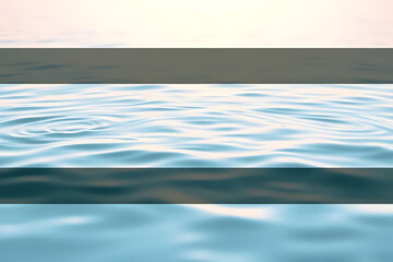 Wall Mural - Close-up of gentle ripples on a calm water surface, creating a soothing and serene pattern. Wellness, cosmetics, and eco-friendly advertising banners.