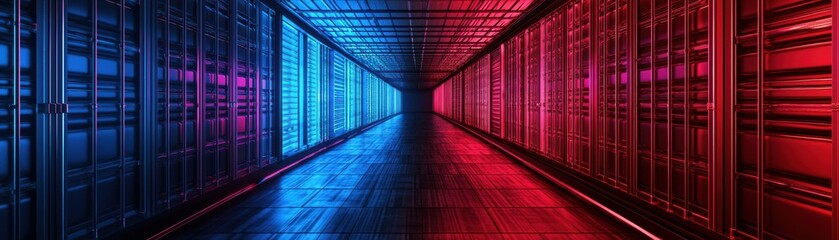 Poster - Data center operation in a modern facility digital infrastructure technology futuristic environment