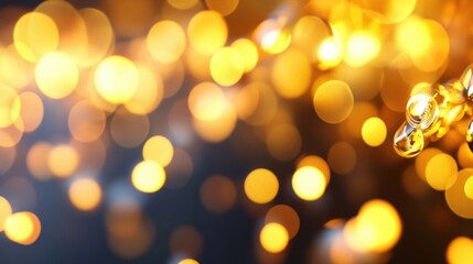 Poster - Glowing golden bokeh lights form a whimsical backdrop, enhancing the ambiance of joyful celebrations and special moments