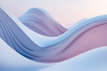 Poster - Abstract Pastel Waves Soft Curves Design