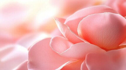 Wall Mural - soft pink rose petals blend harmoniously, offering a gentle and calming aesthetic perfect for romant