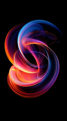 Canvas Print - Abstract digital smoke trails forming vibrant colorful spirals.