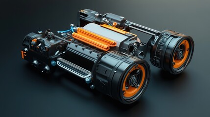 Poster - a modular electric engine that can be easily upgraded with new technology.