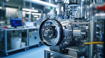 Poster - A modular engine system being demonstrated in a cutting-edge research lab.