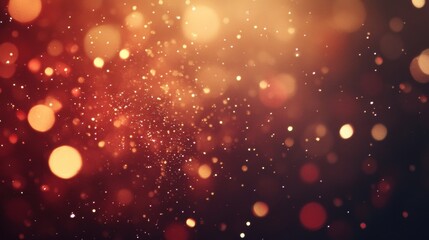 Poster - Dazzling red bokeh lights and sparkling glitter particles enhance a vibrant backdrop ideal for parties and joyful gatherings during celebrations