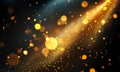 Wall Mural - Golden Stardust: A Celestial Dance of Light and Sparkle