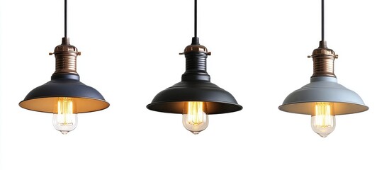 Poster - Loft style industrial hanging light bulbs for contemporary interior decor with a vintage touch and stylish design elements
