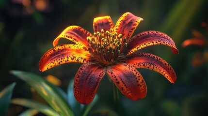 Poster - Vibrant Leopard s Bane Flower in Bloom Highlighting Its Striking Colors and Unique Petal Structure in Natural Light
