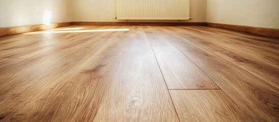 Poster - Light brown laminate flooring creating a warm and inviting atmosphere in a contemporary interior design space