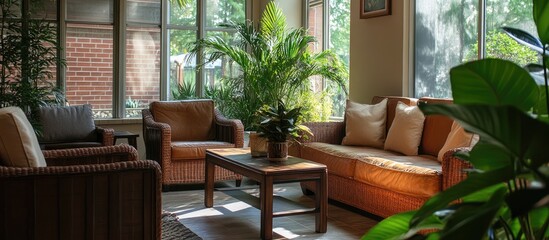 Poster - Lively indoor greenery creating a cozy and inviting atmosphere in a sunlit living room space