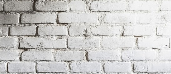Poster - Modern white brick wall interior design ideal for stylish home office and hotel decor with contemporary aesthetics and clean lines