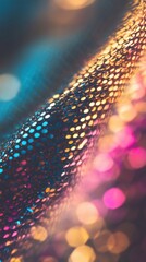 Poster - A close-up of shimmering holographic foil reveals intricate patterns and a spectrum of vibrant colors reflecting light beautifully