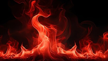 Leinwandbilder - Fire flames background. Red flame with black background. 