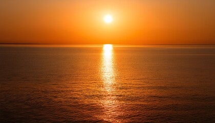 Poster - sunset over the sea. sunset on the beach. sunset on the sea with orange toned.