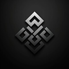 Poster - Minimalistic Geometric Logo Design Symmetrical Clean Modern Black White Vector