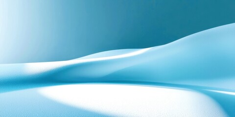 Poster - Blue sky with a snow covered hill