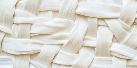 Poster - White fabric with a bunch of white strings