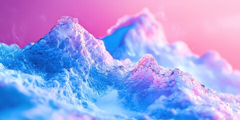 Poster - Mountain with a blue sky in the background