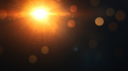 Aufkleber - Beautiful light explosion creating a warm, glowing effect with sparkles and bokeh.