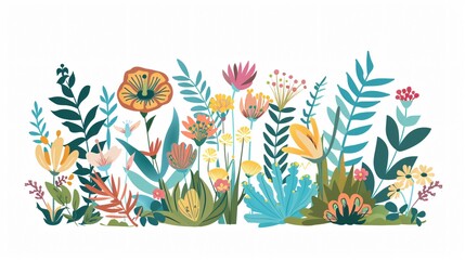  Vibrant Croatia Element Concept with Colorful Flowers and Plants