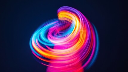 Sticker - Vibrant Swirling Neon Motion Blur Lines Gradient Abstract Background