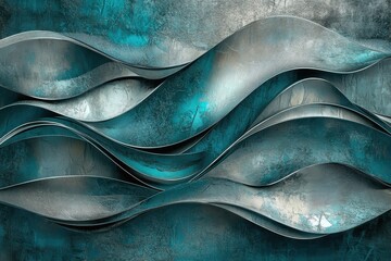 Poster - Waves of texture and color intertwine in a mesmerizing display of movement and depth. Generative AI