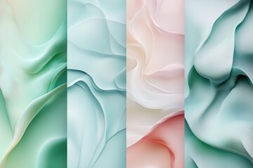 Poster - Soft waves of color blend beautifully, creating a serene visual experience ideal for classic and contemporary design themes. Generative AI