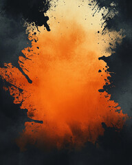 Aufkleber - Abstract orange paint explosion on dark textured background