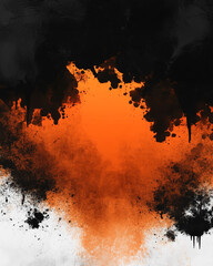 Aufkleber - Abstract orange and black paint splatter texture background