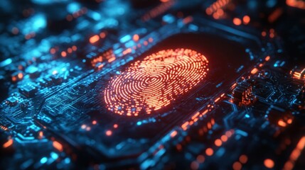 Aufkleber - Digital Fingerprint Scanner Enhances Cybersecurity and Transaction Security for Confidential Business Operations