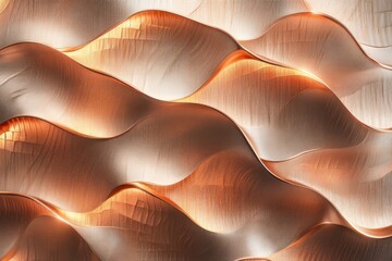 Poster - Intricate wavy patterns illuminated in warm hues create a stunning visual experience in contemporary art design. Generative AI