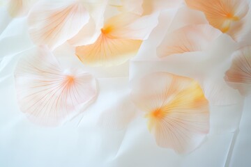 Poster - Delicate petals scattered gracefully on a soft background, evoking feelings of serenity and elegance. Generative AI