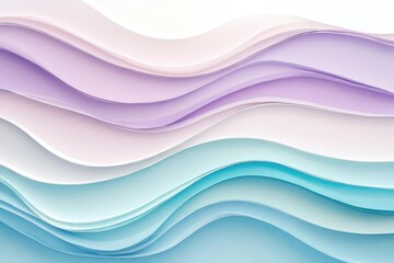 Poster - Soft pastel waves create a calming and artistic backdrop suitable for various creative projects and designs. Generative AI