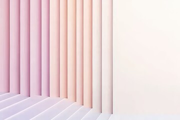 Poster - Soft pastel hues create a serene ambiance in a minimalist interior space with gentle shadows and light play. Generative AI