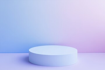 Poster - Elegant round display podium in soft pastel hues creating a serene atmosphere for artistic presentation and showcasing products. Generative AI