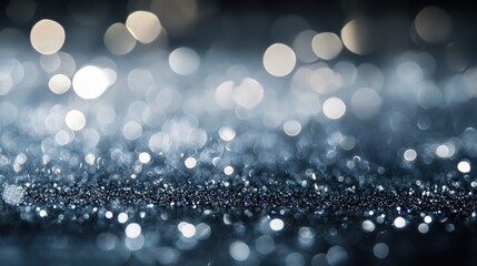Poster - Luxurious bokeh effect with black and silver tones ideal for product design or decorative backgrounds showcasing elegance and sophistication