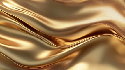Poster - Elegant shimmering gold foil texture with smooth waves for sophisticated design and luxurious backgrounds