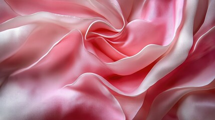 Poster - Soft pink satin fabric draped elegantly creating a luxurious and romantic background perfect for floral arrangements or decorative themes