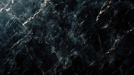 Poster - Luxurious black granite stone texture with intricate veining natural backdrop for elegant design projects