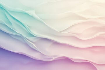 Poster - Soft layers of pastel fabric create an ethereal and dreamy ambiance in a serene space. Generative AI