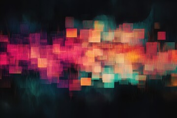 Poster - Vibrant abstract composition featuring luminous colors and dynamic patterns in a dreamy atmosphere. Generative AI