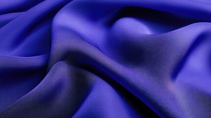 Poster - Luxurious smooth silk fabric background with rich texture and elegant folds in deep royal blue color