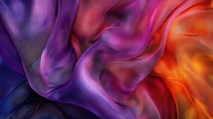 Poster - Silk fabric in vibrant colors showcasing luxurious texture ideal for fashion and textile design inspiration.
